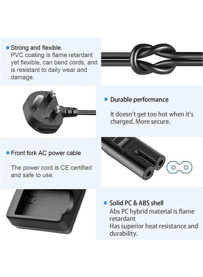 كينسو LP-E5 LC-E5 LC-E5E Battery charger Compatible with Canon EOS Rebel: EOS 1000D, EOS 450D, EOS 500D, EOS F, EOS X2, EOS X3, EOS Rebel T1i, EOS Rebel XS, EOS Rebel Xsi Camera, black,with Power Supply Cord - Image 4