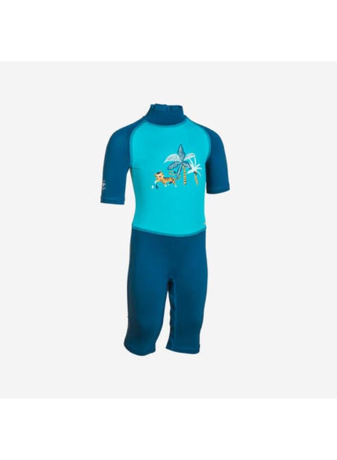 NABAIJI Baby / Kids’ Short-Sleeved Anti-UV Swimming Wetsuit - Blue with Tiger Print