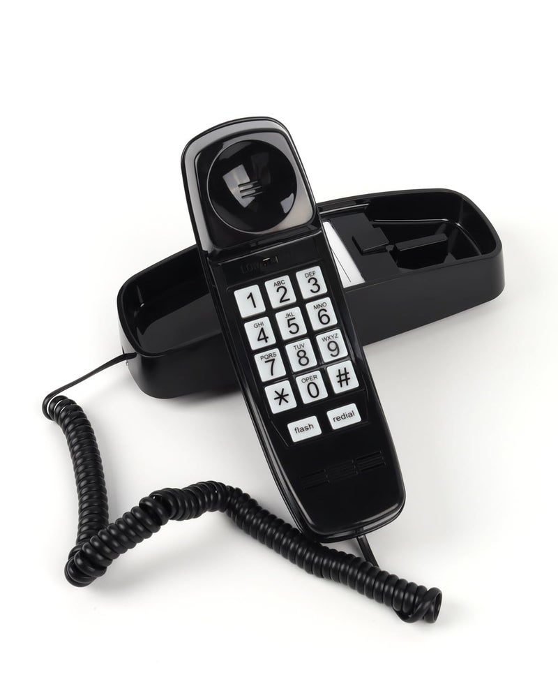 MCHEETA Corded Wall Phone, Landline Phones for Seniors with Large Buttons, Office Desk Phone with Adjustable Loud Volume & Lighted Keypad, Durable Basic Design for Home, Black - Image 1