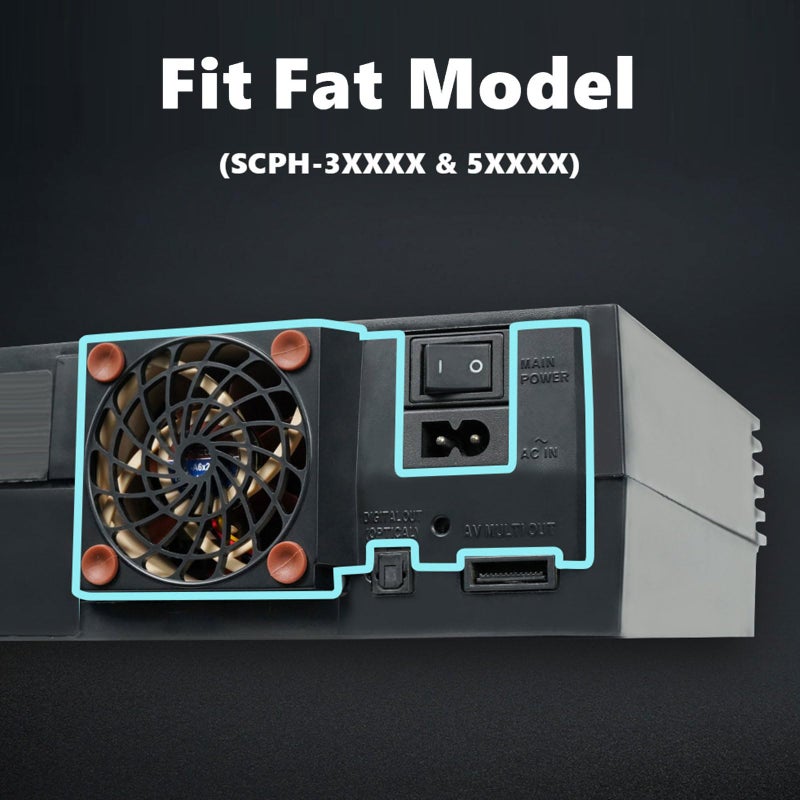 مجموعة استبدال مروحة التبين لجهاز PlayStation SCPH 3XXXX 5XXXX مع قوس كتم الصوت سهلة التركيب - Image 3