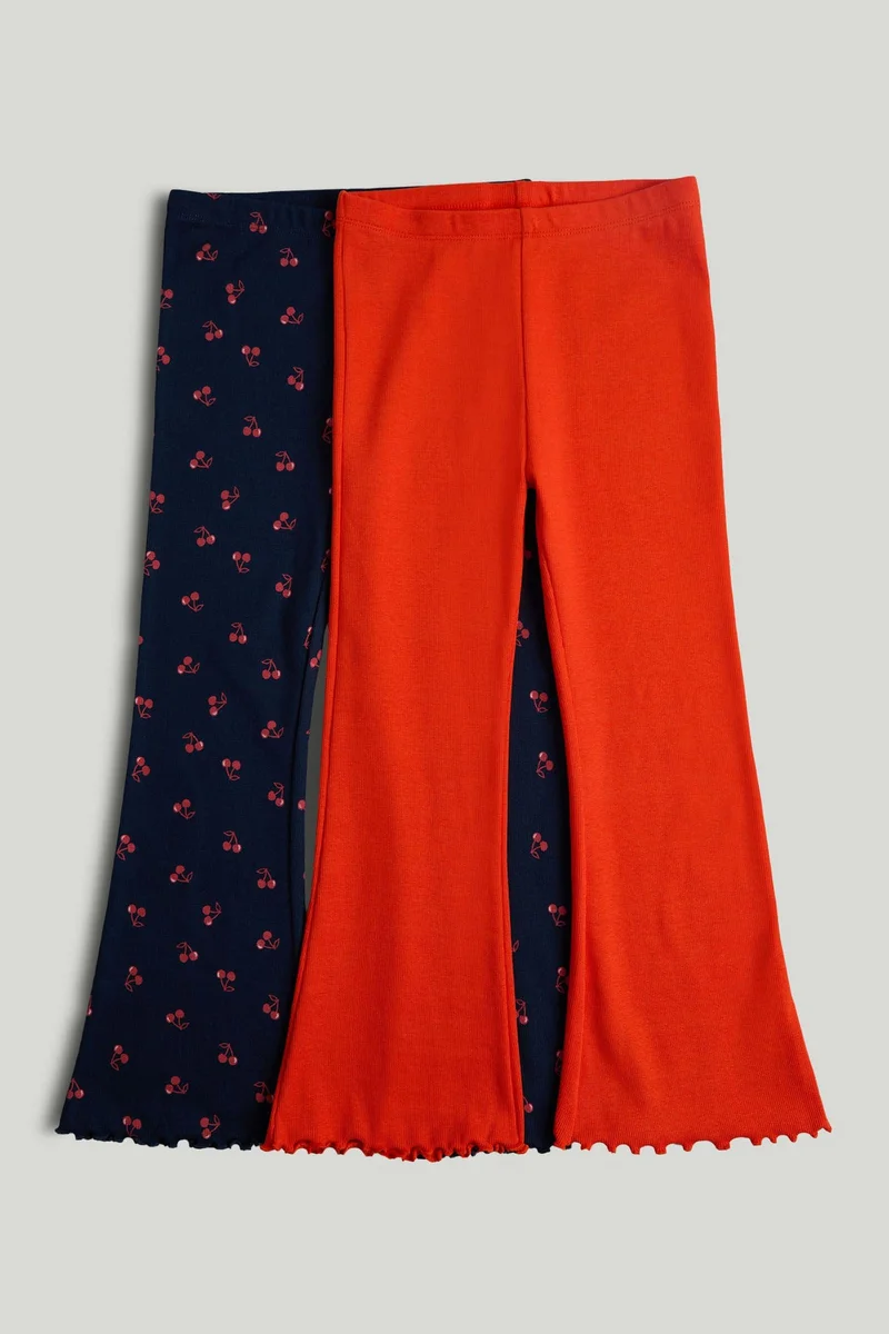 mothercare 2 Pack Flared Ribbed Leggings