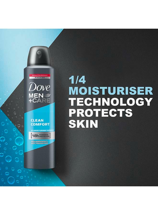 Dove Men+ Care Antiperspirant Deodorant Body Spray Clean Comfort Triple Defense Technology 72H Protection - Image 4