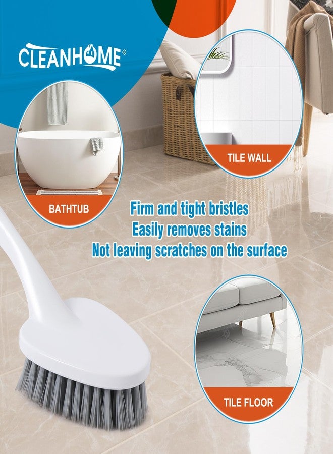 CLEANHOME 3 Pcs Scrub Brush,Multifunctional Cleaning Brush Set with Non-Slip Handle and Sturdy Bristles,Scrub Brushes for Cleaning Bathroom,Kitchen,Grout,Tile,Grey - Image 5