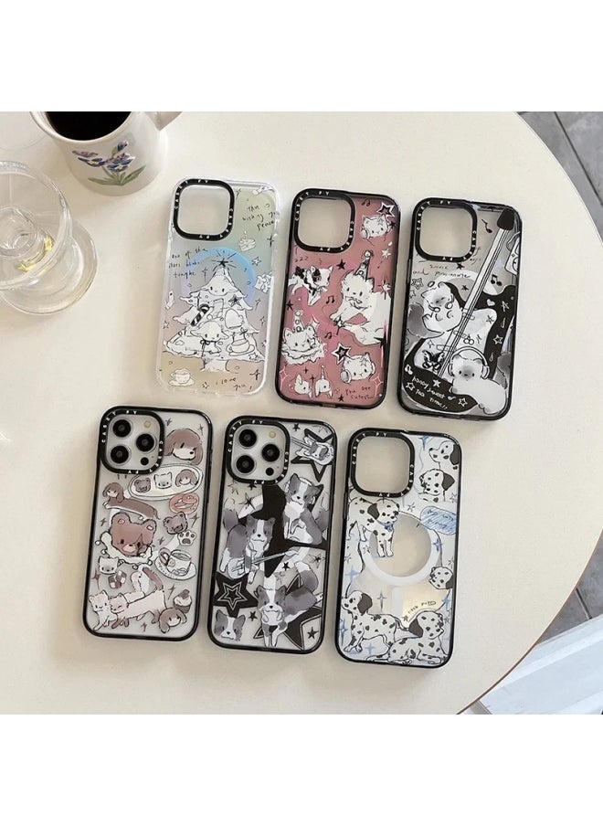 Generic - Magnetic Ai Le Animal City For Apple For Iphone15ProMax Phone Case 13/12 Drop-resistant 14pro Hard Cover-Color:Aile Animal City (guitar Puppy) [magnetic Suction] Side Word Black Frame Hard Shell-Applicable Model:For Iphone14/13 - Image 1
