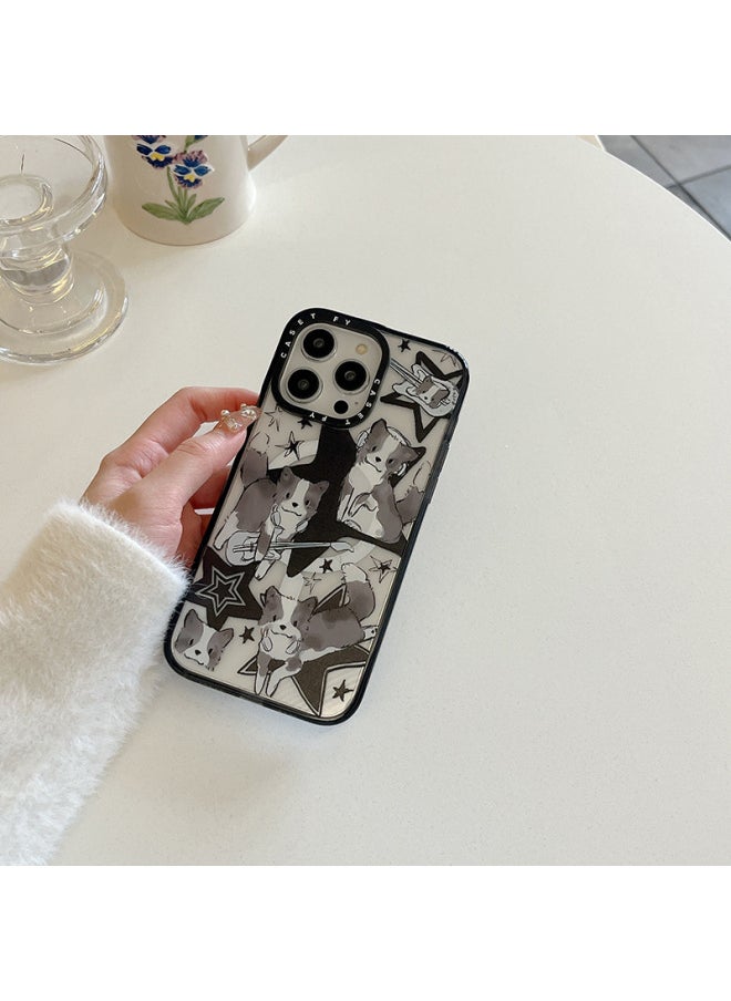 Generic - Magnetic Ai Le Animal City For Apple For Iphone15ProMax Phone Case 13/12 Drop-resistant 14pro Hard Cover-Color:Aile Animal City (guitar Puppy) [magnetic Suction] Side Word Black Frame Hard Shell-Applicable Model:For Iphone14/13 - Image 1