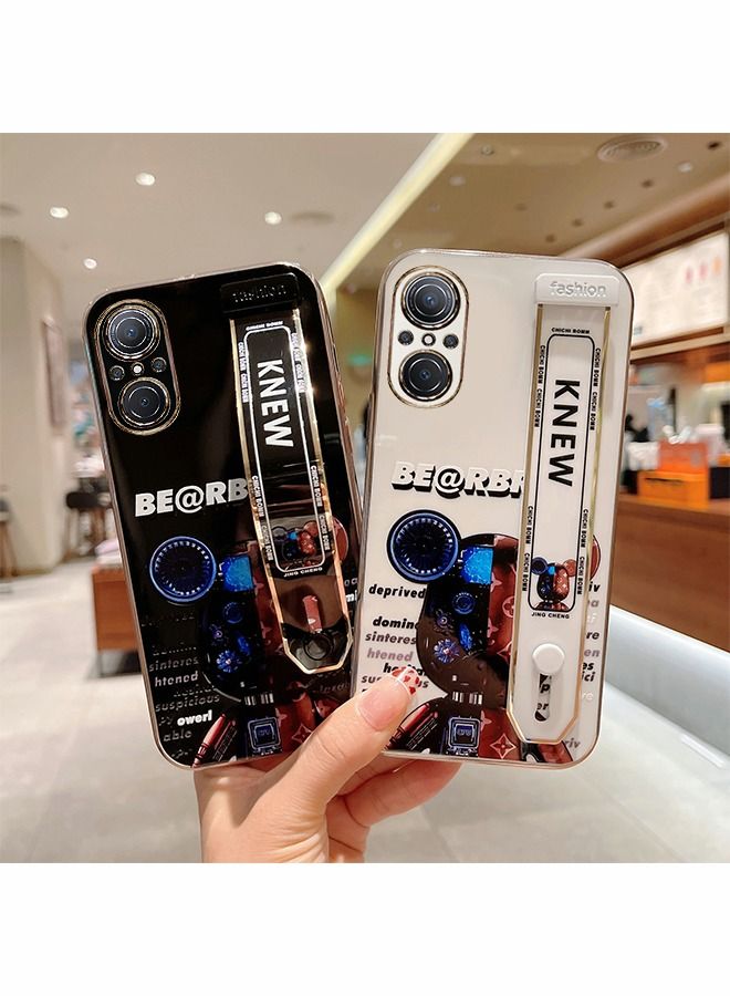 GROIC Cute Case for Huawei Nova 9 SE 6.78 Inch Cartoon Violent Bear Shiny Bling Phone Case with 2 Wrist Straps Fashion Soft TPU Shockproof Phone Case Suitable for Women & Girls  - Image 4