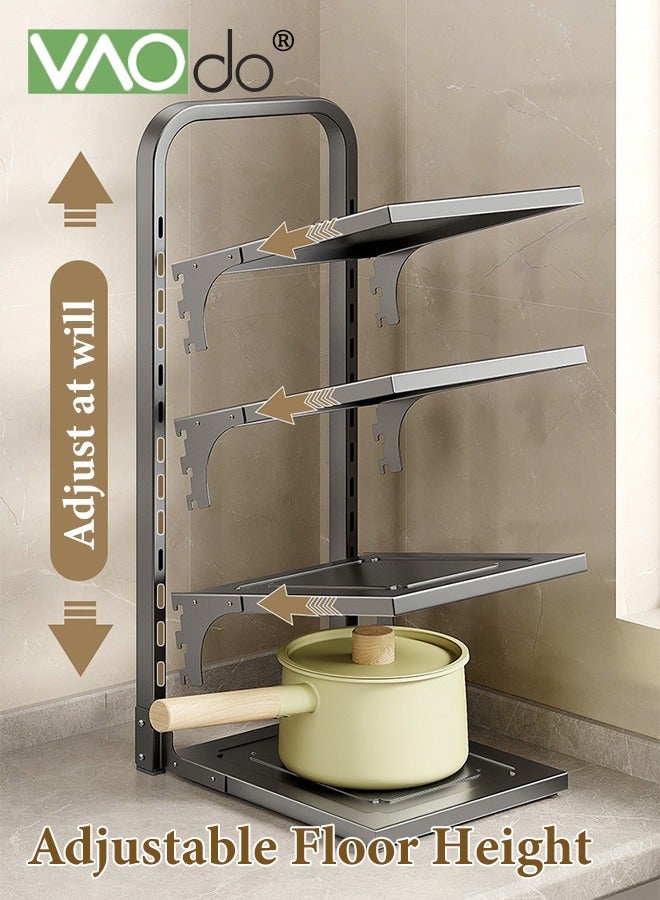 VAOdo Pot and Pan Organizer Rack for under Cabinet  Heavy Duty Pot Pan Rack under Sink Organizers and Storage  Kitchen Cabinet Organizer with 3 Adjustable Shelves - Image 4
