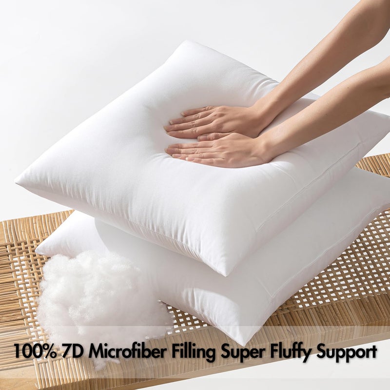 MIULEE Outdoor Pillows with Inserts Set of 2 Patio Waterproof Fade Resistant Fluffy Throw Pillows Decorative Garden Spring Natural Accent Leaves Cushion for Home Sofa Decor 18x18 Inch Royal Blue - Image 3