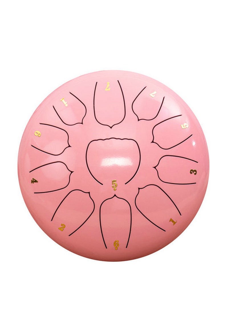 Generic Spirit Drum Childrens Hand Drum Adult Hand Disc Percussion Instrument Forget Worry Sound Making Fun Interactive Light pink 10-inch 11 tone 