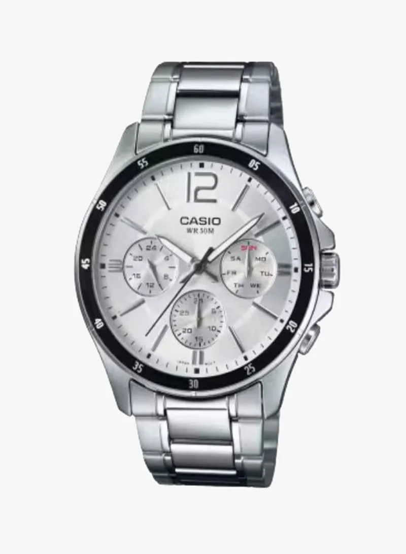 Casio Men's Analog Display Watch With Silver Stainless Steel Strap - MTP-1374D-7A