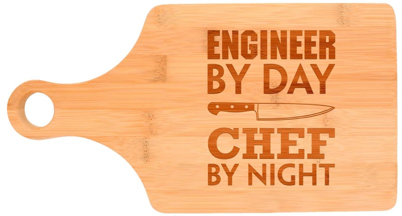 Gifts For Value Engineering Gift Engineer By Day Chef By Night STEM Math Decorative Paddle Shaped Wood Serving Board 