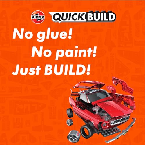 Airfix Quickbuild Plastic Model Kit - Ford Mustang GT 1968 - Easy Assembly Snap Together Model Car Kit, Classic Sports Car for Adults & Kids to Build, Building Toys Set, Red - Image 2