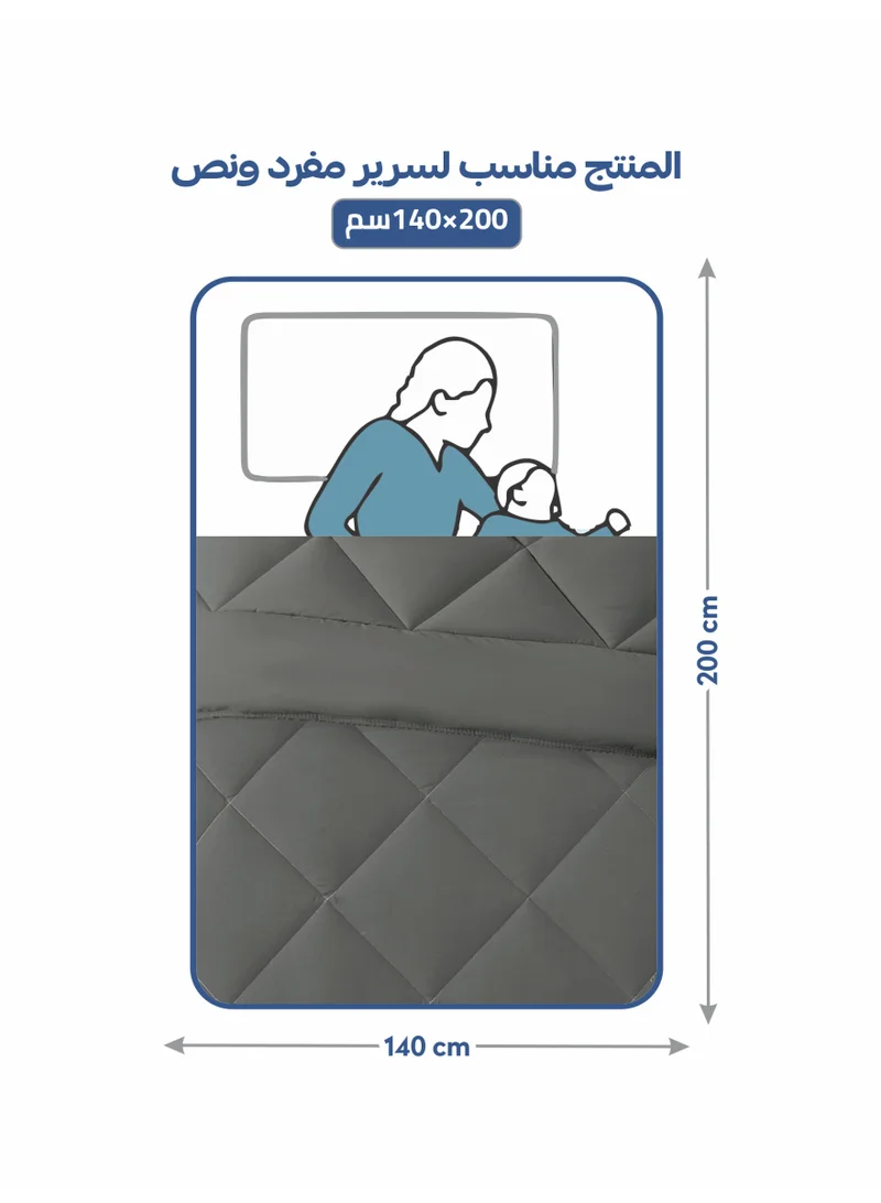 Donetella Bedding Comforter Set, Single Size Fits 140x200 cm - 4-Pcs Solid Quilted Bed Set, Microfiber Fabric - 1 Comforter, 1 Fitted Sheet, 1 Pillow Shams,1 Pillowcases