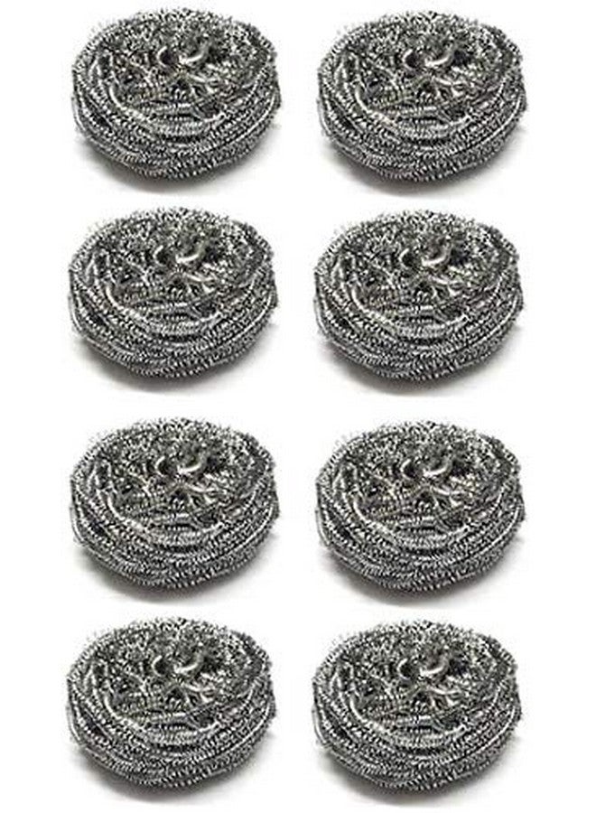Pmw - Stainless Steel Big Scrub Pad (Silver, Set of 8) - Scrubber - Utencelis Cleaning Scrub