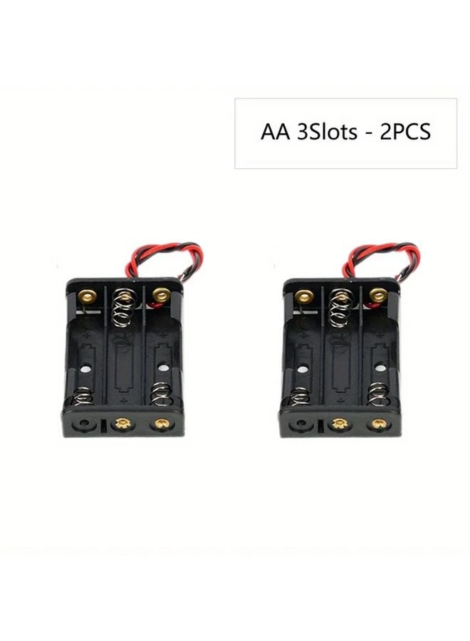2PCS AA 3 Slots Battery Holder Box With Wire 4.5V DIY Storage Case - Image 1