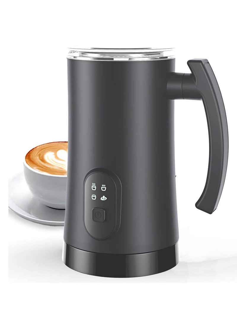 صانع رغوة الحليب، جهاز بخار الحليب الكهربائي 4 في 1، صانع رغوة أوتوماتيكية ساخنة وباردة، جهاز بخار حليب قابل للفصل سعة 12 أونصة/350 مل للقهوة واللاتيه والشوكولاتة الساخنة والكابتشينو - Image 1