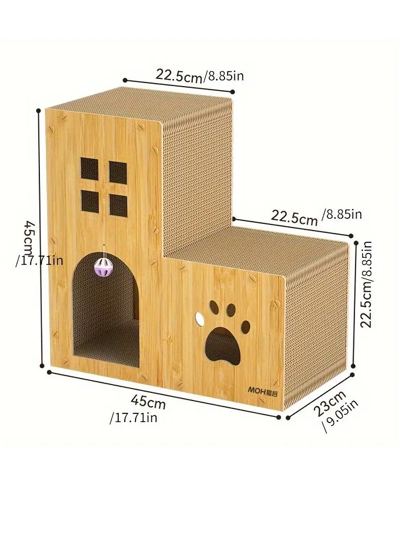 A.M Cat Claw Sharpener, Cat Tower, Cardboard House, Cat Sand, Multifunctional Cat Scratching Board, Nest Toys, All-in-One Cat Scratching Board Holder, Furniture Destruction, Abrasion Resistant - Image 2