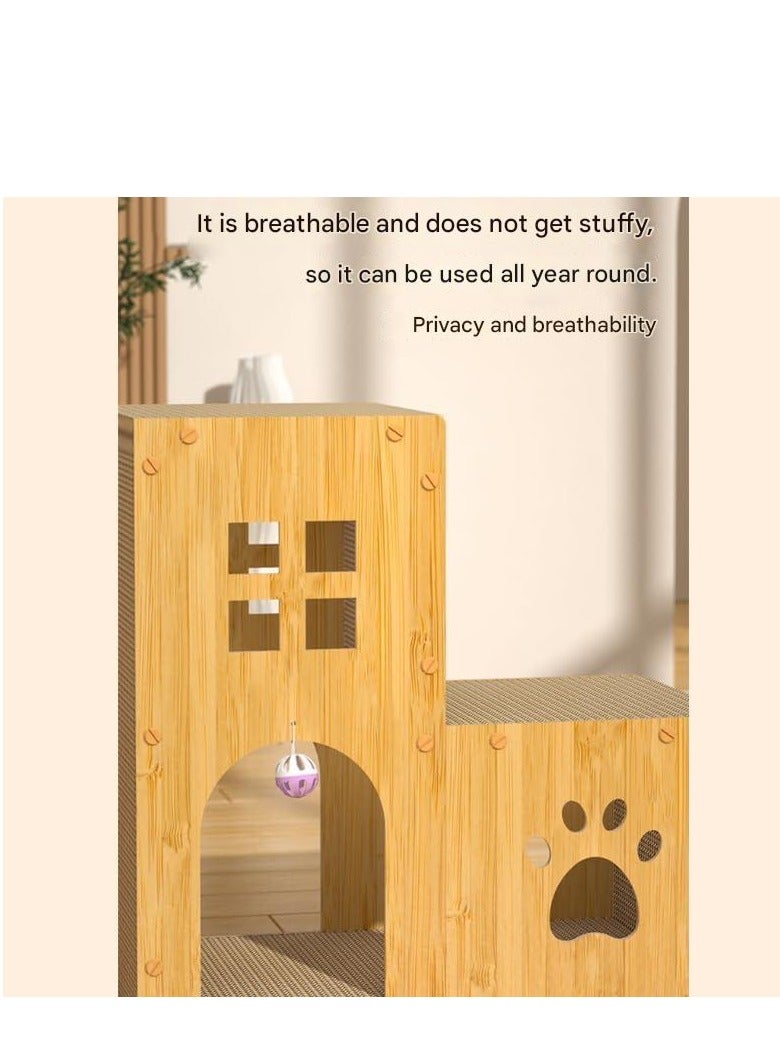 A.M Cat Claw Sharpener, Cat Tower, Cardboard House, Cat Sand, Multifunctional Cat Scratching Board, Nest Toys, All-in-One Cat Scratching Board Holder, Furniture Destruction, Abrasion Resistant - Image 3
