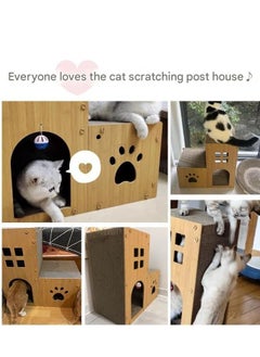 A.M Cat Claw Sharpener, Cat Tower, Cardboard House, Cat Sand, Multifunctional Cat Scratching Board, Nest Toys, All-in-One Cat Scratching Board Holder, Furniture Destruction, Abrasion Resistant  - Image 4