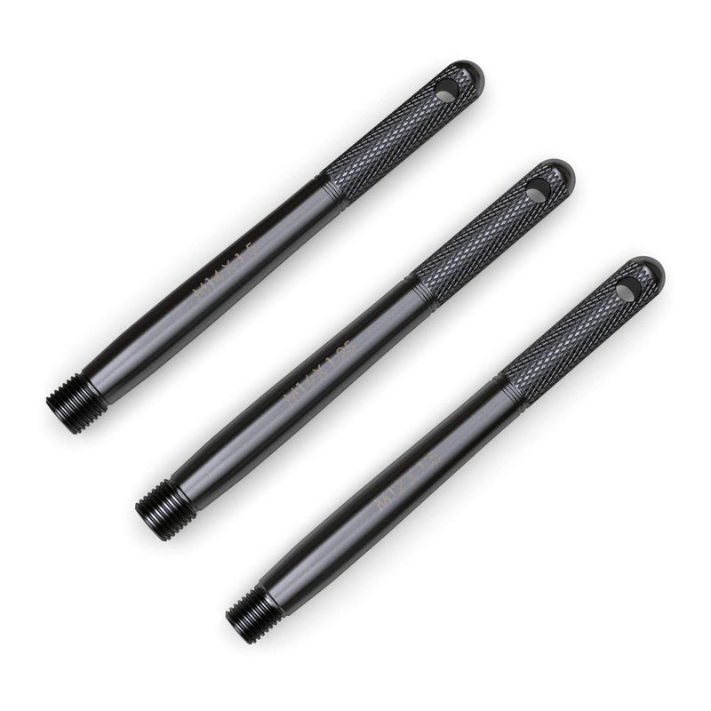 Black Wheel Hangers Alignment Pin Guide Tools  12x15 14x15 14x125 One of Each Eliminates Guesswork Compatible with European Vehicles  Steel 160mm Length  Pack of 3