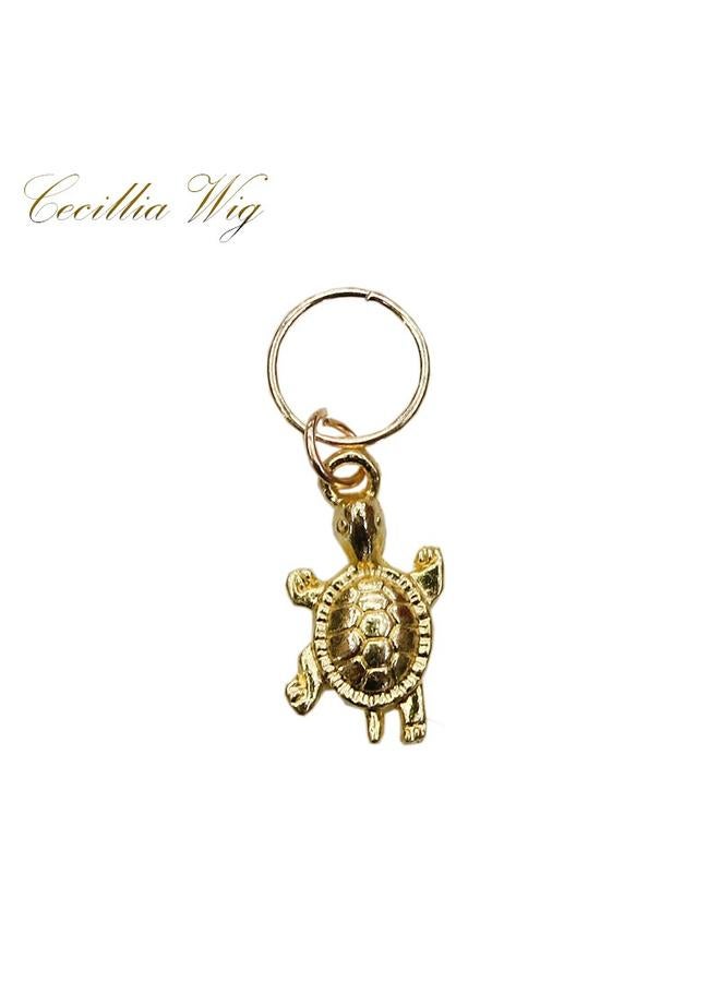Generic Hair Braid Rings, 250PCS Hair Loops Clips Gold Ring Shell Leaves Star Conch Snowflake Pendant Charms Set Hair Clip Headband Accessories  - Image 4