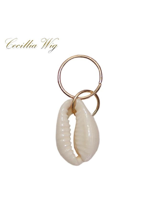 Generic Hair Braid Rings, 250PCS Hair Loops Clips Gold Ring Shell Leaves Star Conch Snowflake Pendant Charms Set Hair Clip Headband Accessories  - Image 5