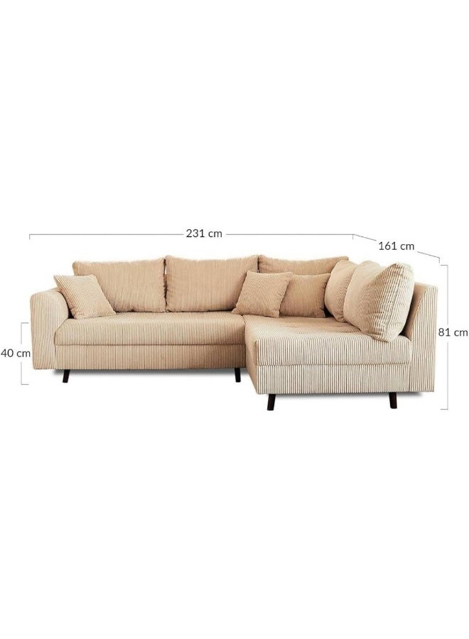 L-Shaped Sectional Sofa in Blue - Image 2