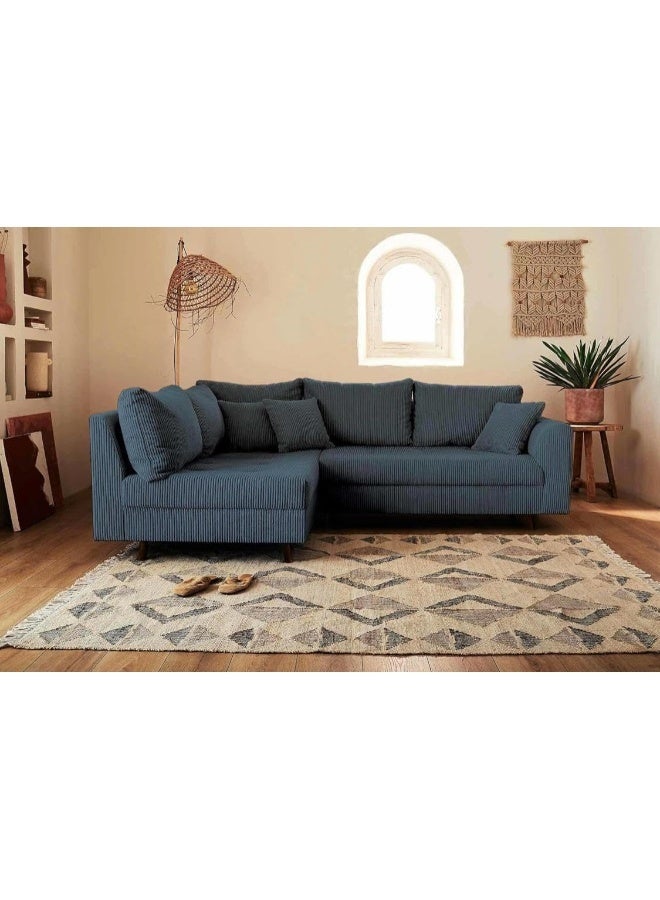 L-Shaped Sectional Sofa in Blue - Image 1