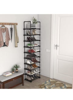 ARNOTEC Tall Shoe Rack 10 Tier Narrow Shoe Rack 20-24 Pairs Vertical Shoe Rack Space Saving Stackable Tall Shoe Rack for Closet Entryway Durable Shoe Shelf Storage Metal Shoe Tower  - Image 3