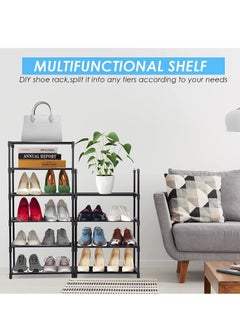 ARNOTEC Tall Shoe Rack 10 Tier Narrow Shoe Rack 20-24 Pairs Vertical Shoe Rack Space Saving Stackable Tall Shoe Rack for Closet Entryway Durable Shoe Shelf Storage Metal Shoe Tower  - Image 5