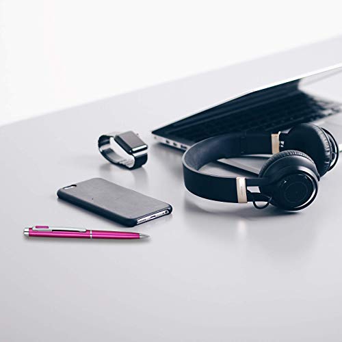 Lanier Pens Lanier 4G Ballpoint Pen - Shiny Chrome Ring & Parts with Medium Tip 0.7mm Cross Style Refill (with Accents - White or Black or Purple or Pink) - Image 5