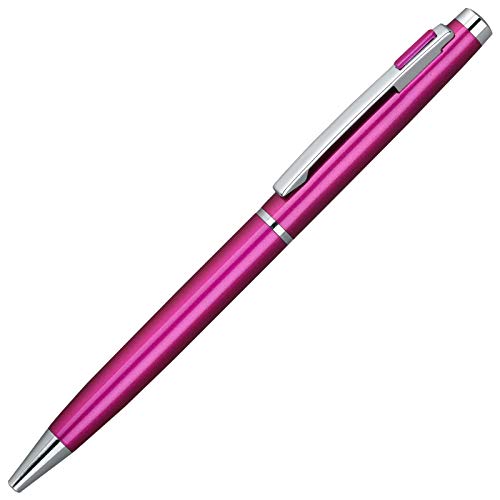 Lanier Pens Lanier 4G Ballpoint Pen - Shiny Chrome Ring & Parts with Medium Tip 0.7mm Cross Style Refill (with Accents - White or Black or Purple or Pink) - Image 3