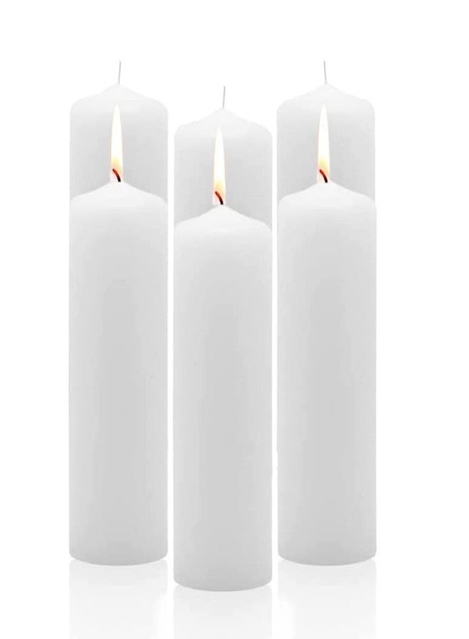Luces Smokeless Scented Paraffin Wax White Tall Round Pillar Candles Decoration for Party,Birthday Party,Dinner Table, Living Room Pack of 3 - Image 1