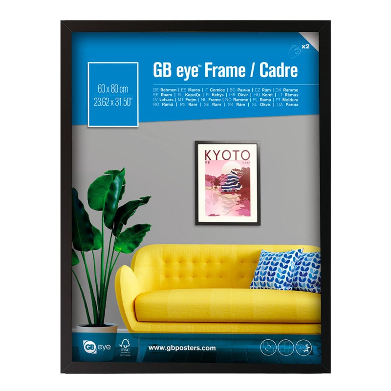 GB Eye Contemporary Wooden Black Picture Frame  60 x 80cm
