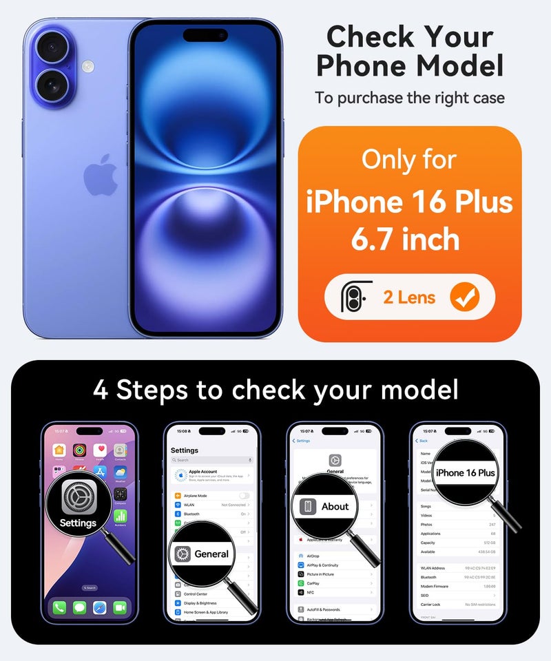 كانشن CANSHN Magnetic for iPhone 16 Plus Case, Upgraded [Full Camera Protection] [Compatible with Magsafe] [Translucent Matte] Shockproof Protective Phone Case for iPhone 16 Plus 6.7" - Hot Pink - Image 2