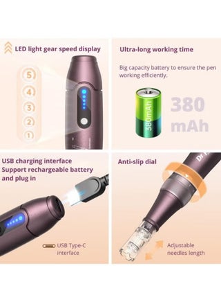 Dr. Pen Ultima A10 - Authentic Multifunctional Wireless Microneedling Beauty Pen - A Trusted Skincare Tool Set for Quick Results (Includes 2pcs 12-needle and 4pcs 36-needle attachments) - view 3