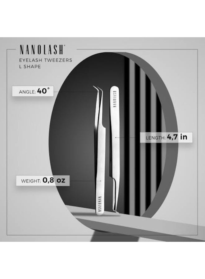 Nanolash Eyelash Tweezer L Shape - Image 2