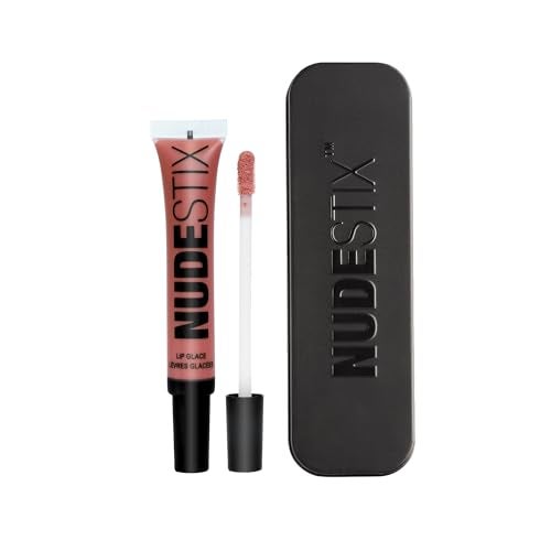 Nudestix Lip Glace Hydrating Tinted Lip Gloss with Volumizing Peptides for Plumping Shine Vegan PreservativeFree Clean Lip Gloss Nude 02 - Image 1