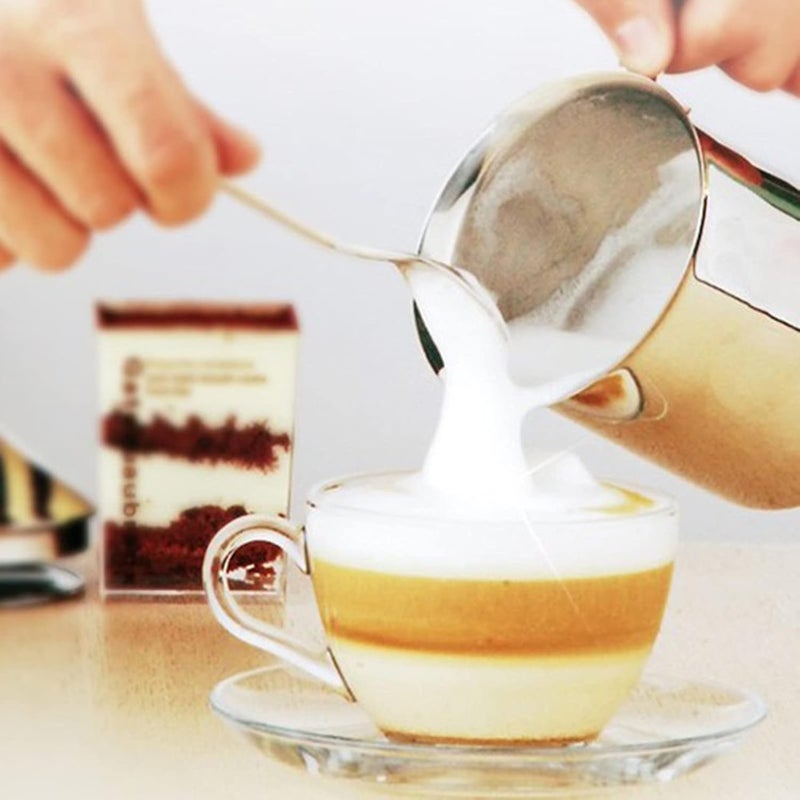 Cheet enterprise Cheet enterprise Milk Forther Coffee Milk Frother Steel Manual Milk Frother Hand Pump Milk Foamer with Filter Screen for Cappuccino Coffee Latte Hot Chocolate400Ml - Image 5
