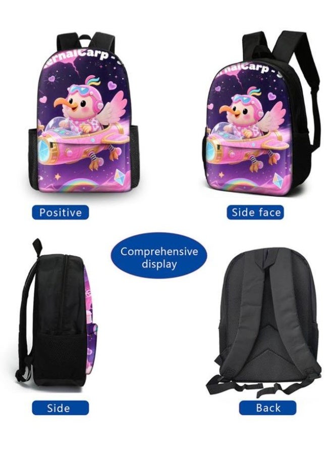Bright Li Fire Shoulder + hand-held + stationery bag | Cartoon bag 3-piece set, easy to cope with various occasions (available for students, children, friends' outings, mountain climbing, school, etc.) | Back to school season/holiday gifts - 67 - Image 3