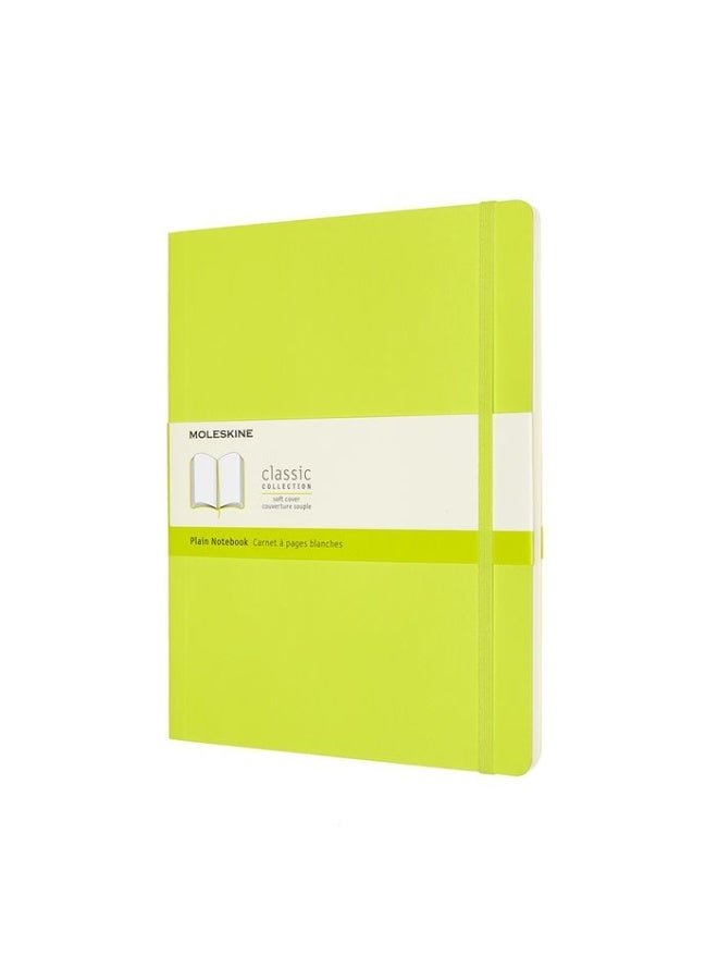 MOLESKINE XL Notebook Plain Pages Lemon Green Soft Cover 192 Pages - Image 1