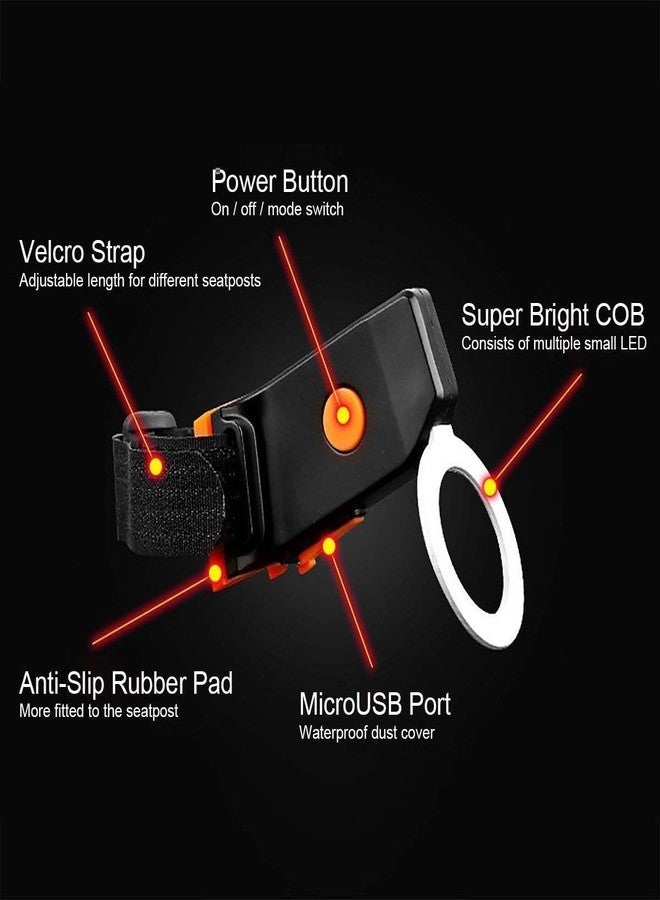 جيرن مصباح خلفي للدراجة من JERN، قابل لإعادة الشحن عبر منفذ USB، 70 لومن LED، 5 أوضاع، أحمر (OSS2787، دائري، بلاستيك، 1، قياسي، OSS2787) - Image 3