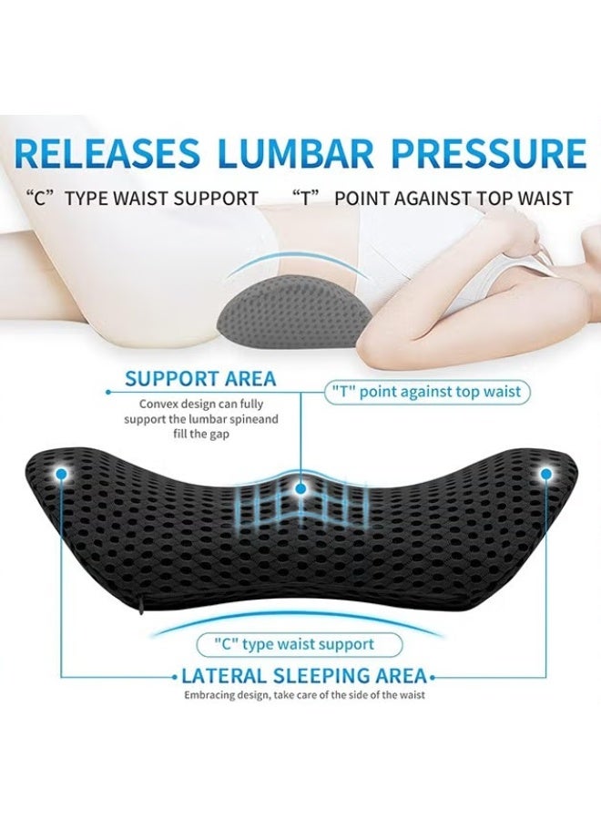 EETU Lumbar Support Pillow For Office Chair,Memory Foam Lower Back Pillow,Neo Cushion For Low Back Pain Relief,Black - Image 3