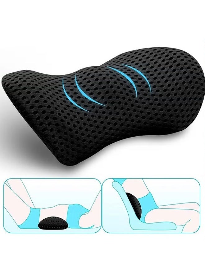 EETU Lumbar Support Pillow For Office Chair,Memory Foam Lower Back Pillow,Neo Cushion For Low Back Pain Relief,Black - Image 1