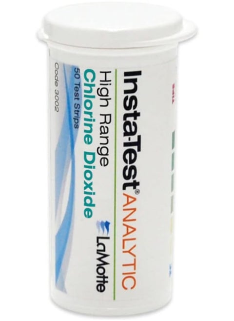 Insta-Test 3002 Chlorine Dioxide Single Factor Test Strip, 0-500Ppm Range (Vial Of 50 Strips)
