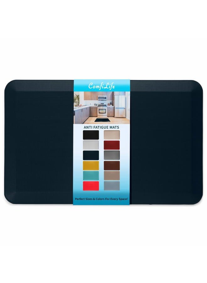 ComfiLife Anti Fatigue Floor Mat 3/4 Inch Thick Perfect Kitchen Mat, Standing Desk Mat Comfort at Home, Office, Garage Durable Stain Resistant Non-Slip Bottom (20" x 32", Navy) - Image 1