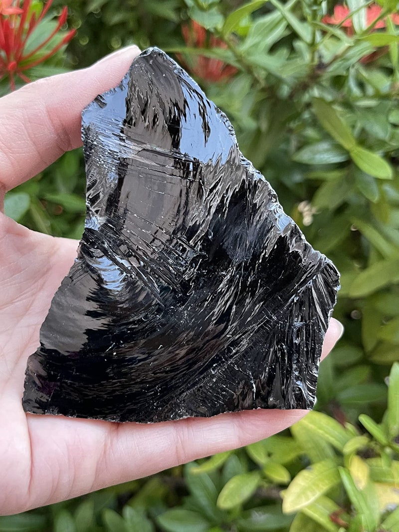 GAF TREASURES Extra Large Black Obsidian Rough Stones, 3-10" Natural Black Obsidian, Raw Black Obsidian Rock (0.5-1 lb) - Image 4