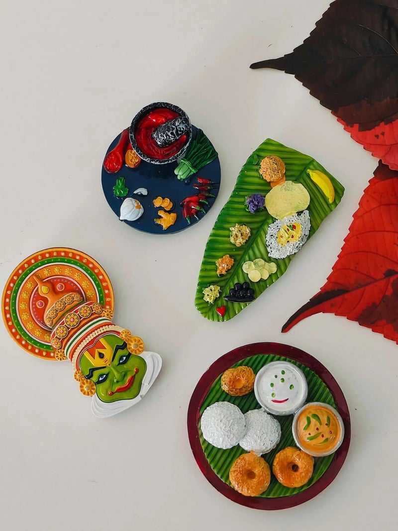 WARMINGO DE South Indian Dishes Fridge Magnet for Home Kitchen Decor | Miniature Food 3D Decorative Magnet for Gifting & Decoration | Made in India Souvenir Gift (Design B) - Image 5