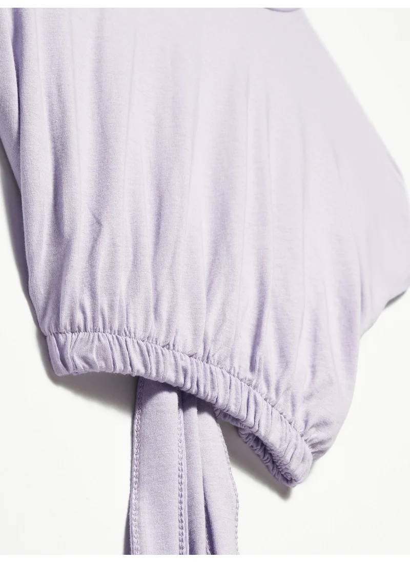 ديلفين 3771 T-shirt with lace waist - Lilac