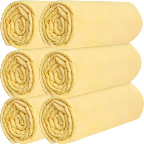 ATZNZIK 6 Pack Shammy Cloth for Car Drying 26x17 Absorbent Chamois Towel for Car Reusable Shammy Towel Chamois Cloth for Car Dust Remove No ScratchSpot Streak Yellow - Image 1